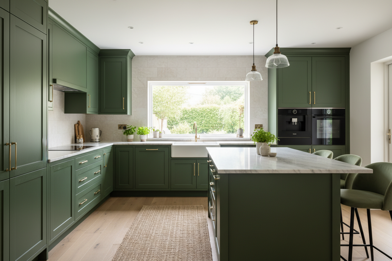 olive green kitchen cabinets