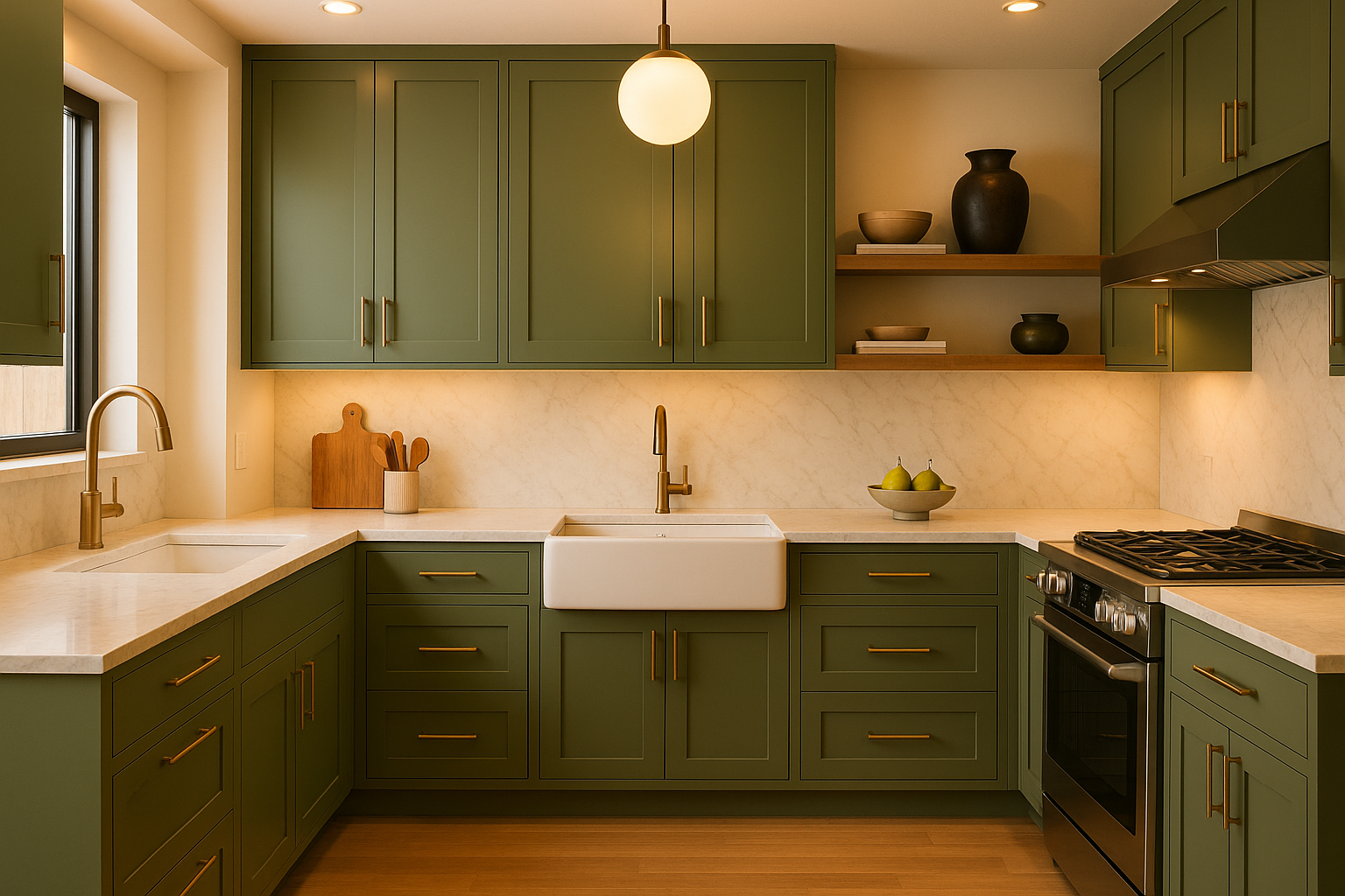 olive green kitchen