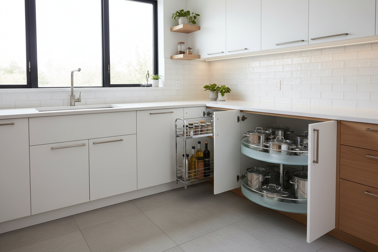 Corner Kitchen Cabinet Solutions | Custom Corner Cabinets for Modern ...