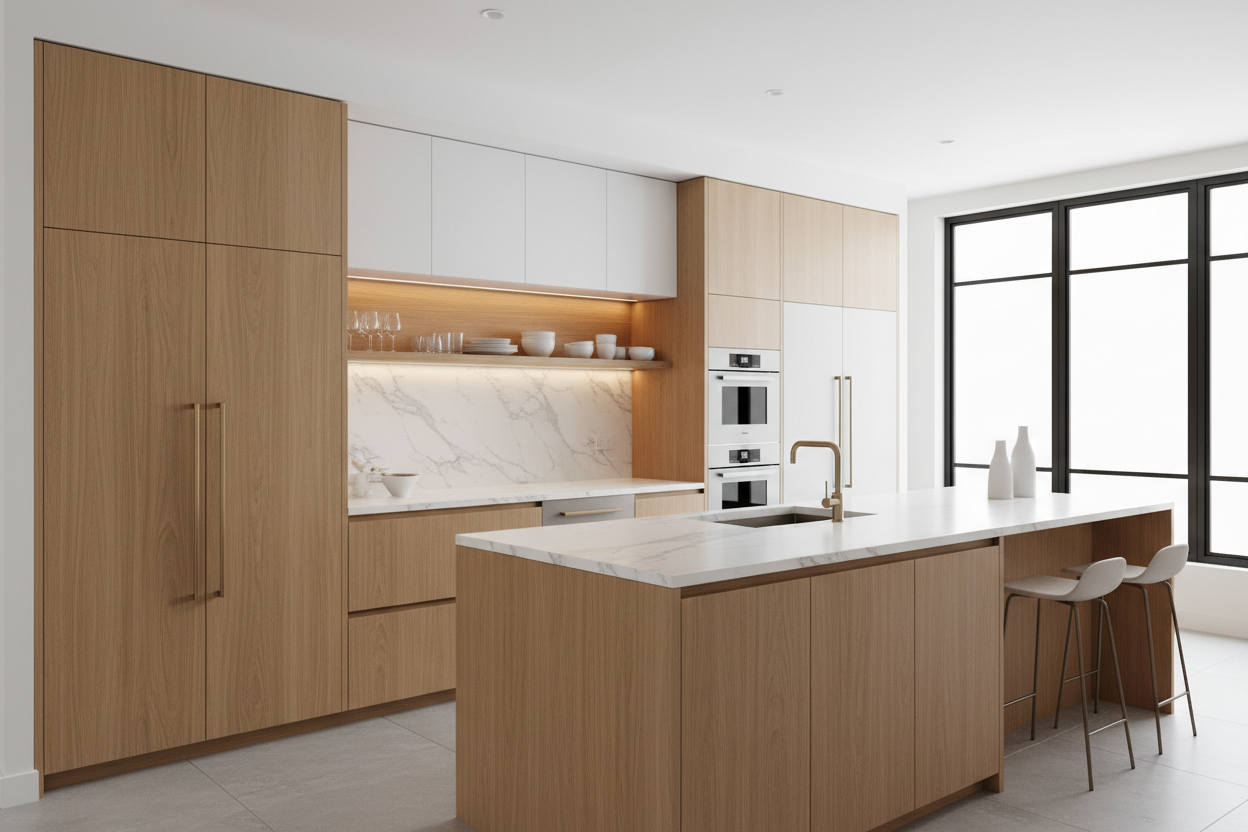 Custom Kitchen Cabinet Design Guide: Layout, Materials & Modern Cabinet ...
