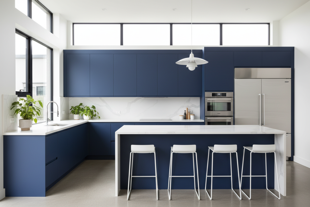 light blue kitchen cabinets