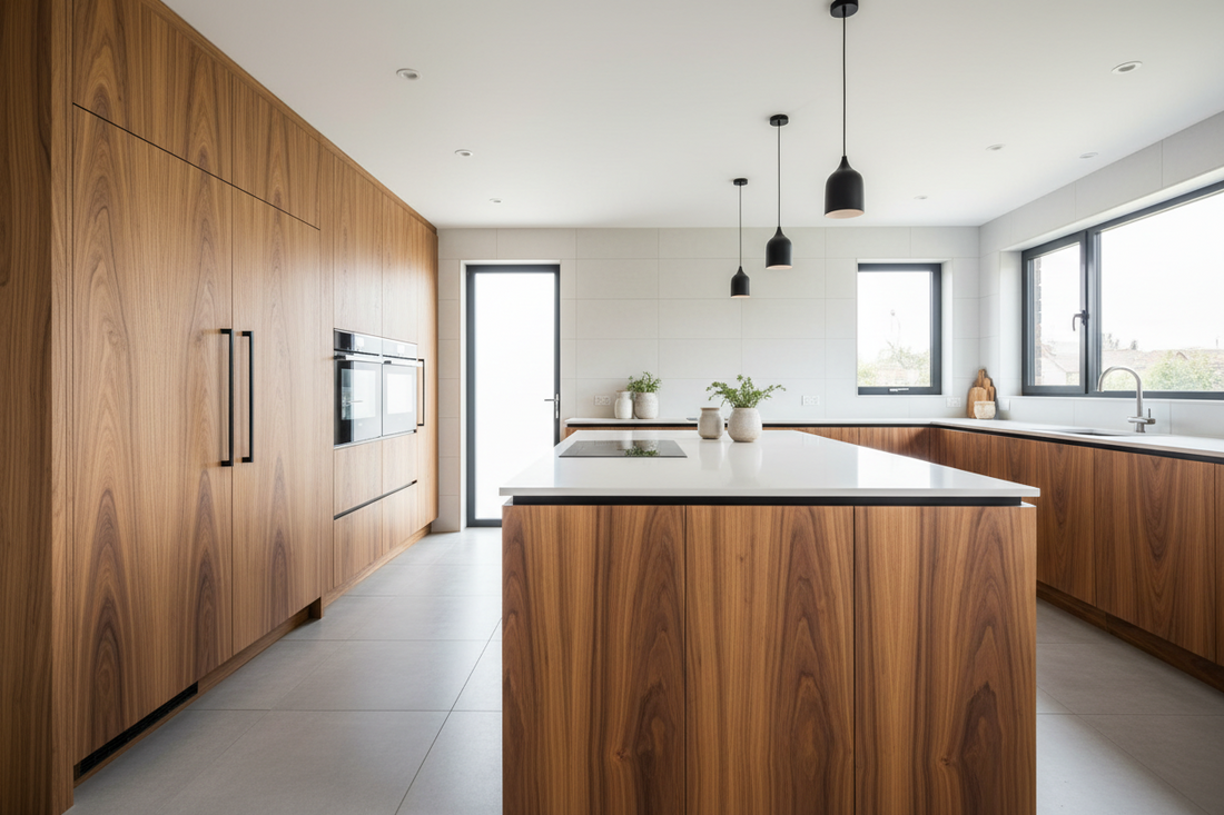 wood veneer kitchen cabinets